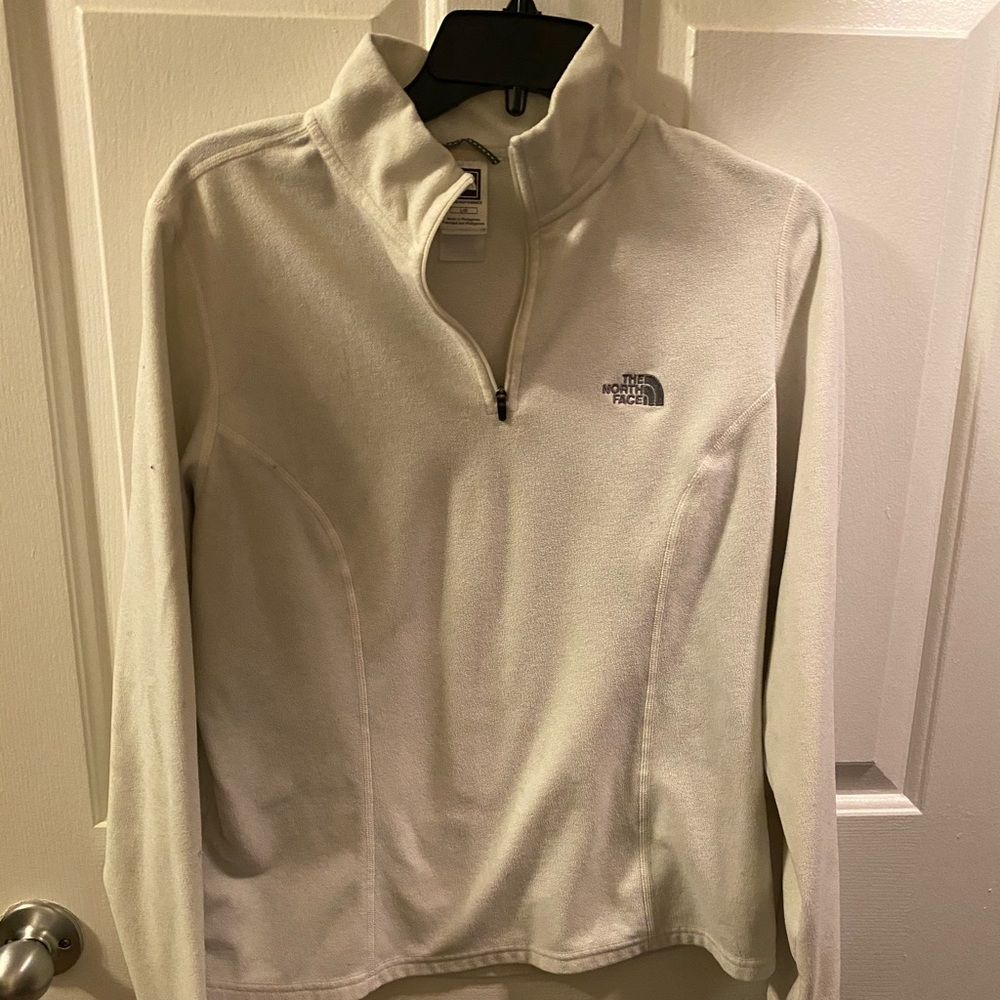 White north face quarter zip fleece pull over